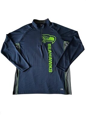 Seattle Seahawks NFL Team Apparel TX3 Cool Quarter Zip Pullover Men’s XL